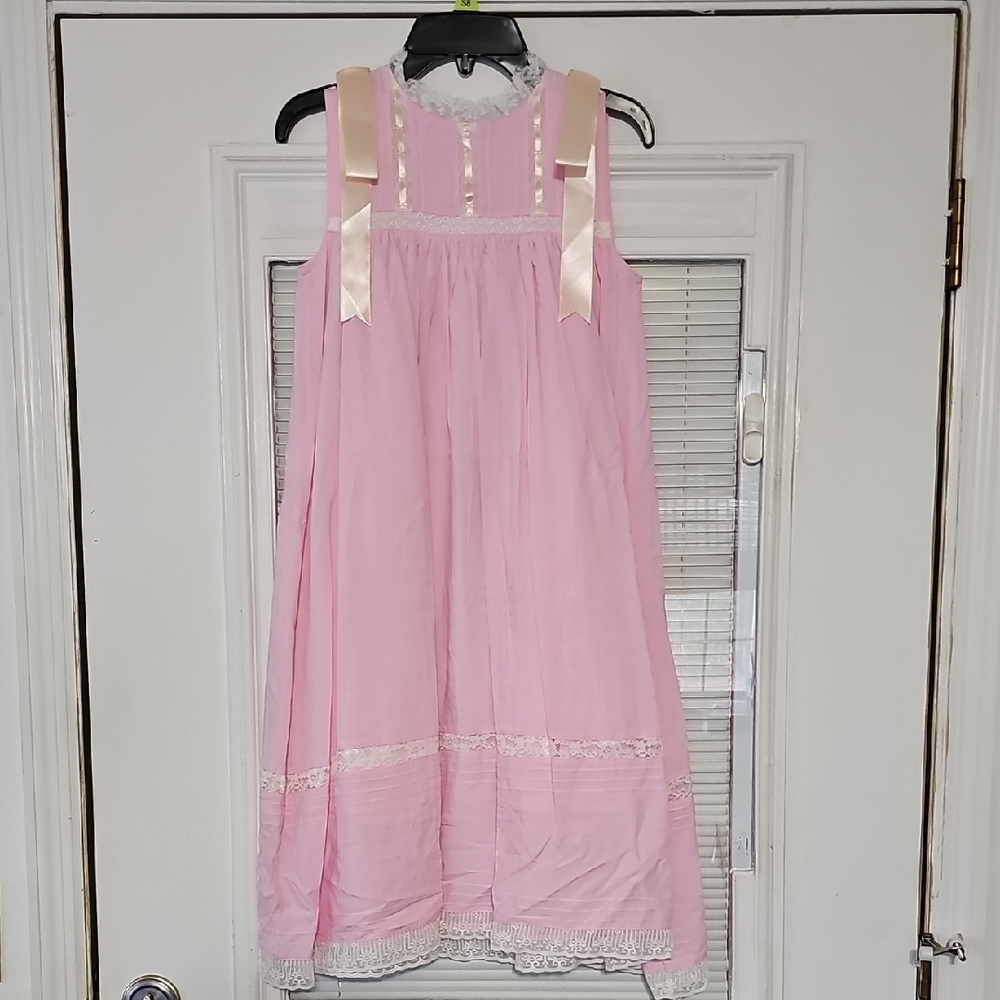 Pink Ribbon-Shoulder Girls' Dress